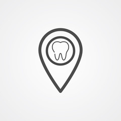Dental clinic location vector icon sign symbol
