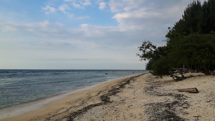 Amazing view of the sea on a tropical beach.