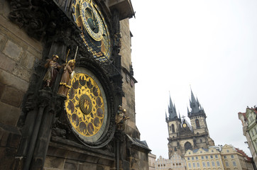 Close view of the Astronomical Clock at Prague, Czech republic
