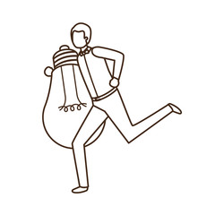 Businessman with lightbulb avatar character