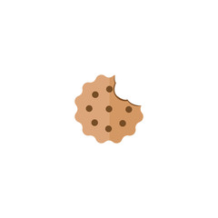 Cookies bite flat icon.