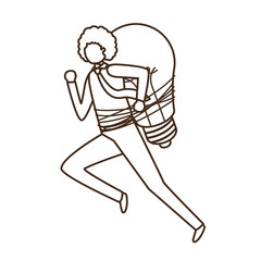 Businessman with lightbulb avatar character