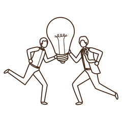 Businessmen with lightbulb avatar character
