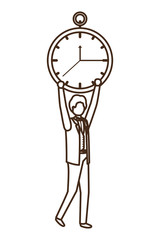businessman with clock avatar character