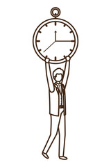 businessman with clock avatar character