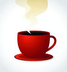 Illustration of a red cup of coffee
