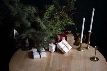 christmas still life with candle