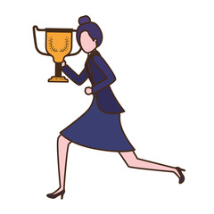 businesswoman with trophy avatar character