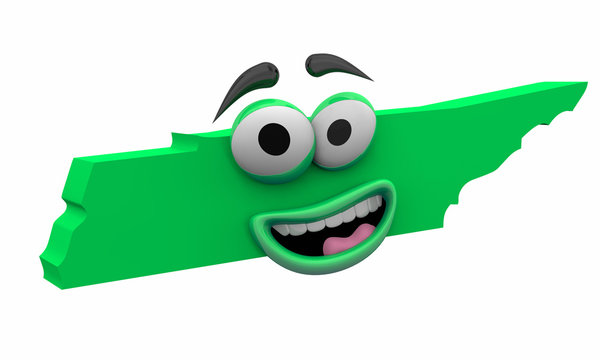recommend clip art: Tennessee State Map Eyes Mouth Funny Cartoon Face 3d Illustration