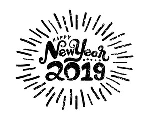 Happy new year 2019 symbol.
