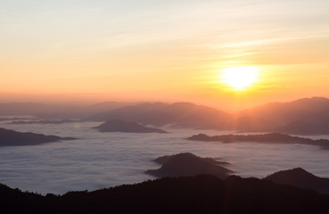 A panorama view of mountain in morning.