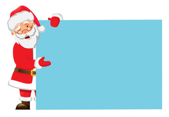 Santa Claus holding banner