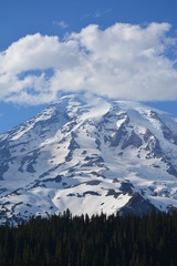 Obraz na płótnie Canvas Rainier and Olympic Mountains