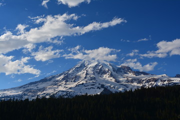 Obraz premium Rainier and Olympic Mountains