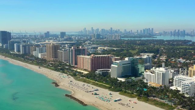 Miami Beach stock drone footage