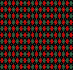 Christmas new year Argyle. Pattern Scottish cage