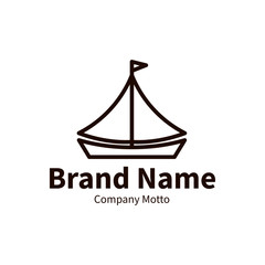 sail outline style brand design logo, vector illustration