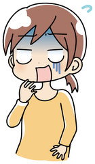 衝撃を受ける女性　イラスト