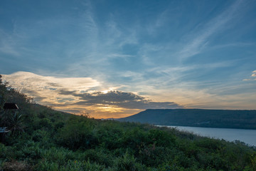 sunset in the mountains
