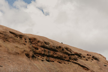 Beautiful Scenic View of Tall Red Rock Mountain Peak in USA Natural Southwest State Park