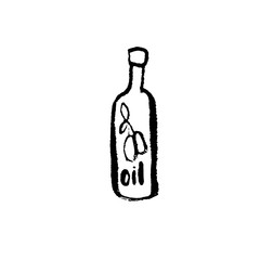 Olive oil icon. Grunge ink vector illustration.
