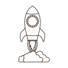 flying rocket isolated icon