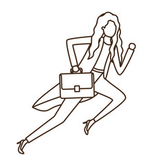 business woman with portfolio avatar character