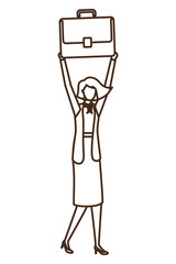 business woman with portfolio avatar character