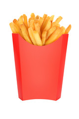 French fries box isolated