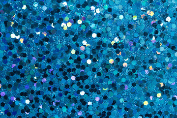 Decorative sparkling blue confetti glitter abstract background