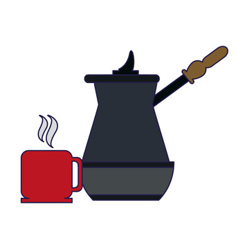 Coffee kettle and mug
