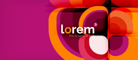 Obraz premium Abstract background - geometric multicolored round shapes composition. Trendy abstract layout template for business or technology presentation