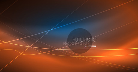 Neon glowing magic background, neon banner, night sky wallpaper. Magic light effect. Christmas abstract pattern.