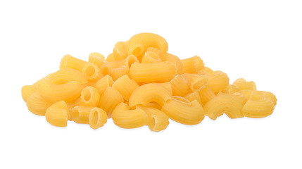 Macaroni isolated on white with clipping path