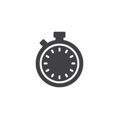 Stopwatch vector icon. filled flat sign for mobile concept and web design. Timer counter chronometer simple solid icon. Symbol, logo illustration. Pixel perfect vector graphics