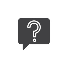 Help chat vector icon. filled flat sign for mobile concept and web design. Question speech bubble simple solid icon. Symbol, logo illustration. Pixel perfect vector graphics