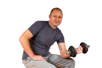 Man lifting weights
