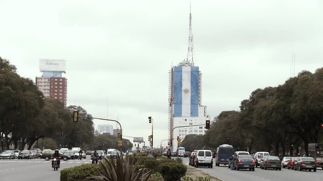 Buenos Aires And 9 Julio Avenue, In Argentina. 