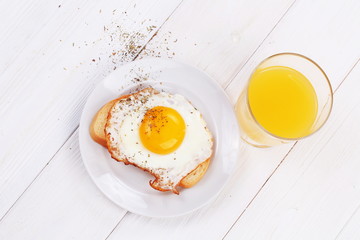 breakfast with fried eggs