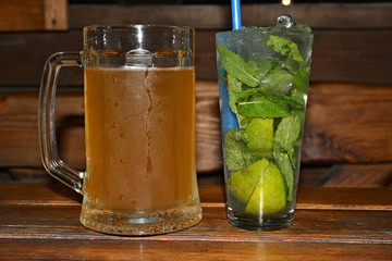 Mojito and beer