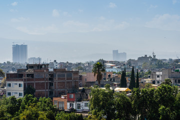 Aussicht auf Mexiko City in Smog