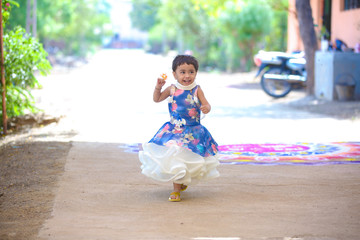 Naklejka premium cute indian girl child