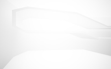 Abstract white interior of the future. 3D illustration and rendering