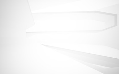 Abstract white interior of the future. 3D illustration and rendering