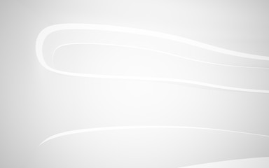 Abstract smooth white interior of the future. Night view from the backlight. Architectural background. 3D illustration and rendering 