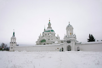 Spaso-Yakovlevsky Dimitrievsky monastery on a winter day, the city of Rostov.