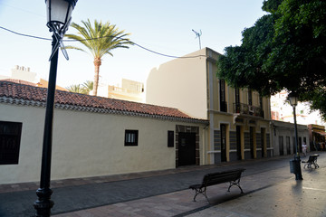 San sébastian de La Gomera: historic town with Placa de las America and Placa de la Constitucion,...