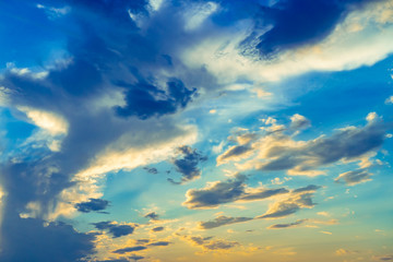 Copy space summer blue sky and white cloud abstract background.