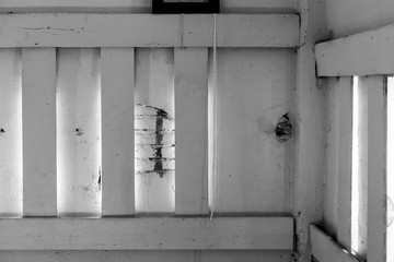 light and texture of old white wooden wall