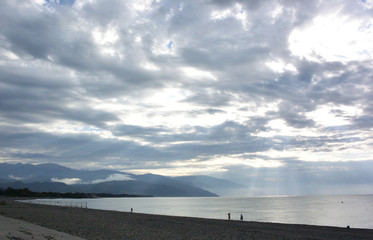 View of the beach in the Sochi, Russia